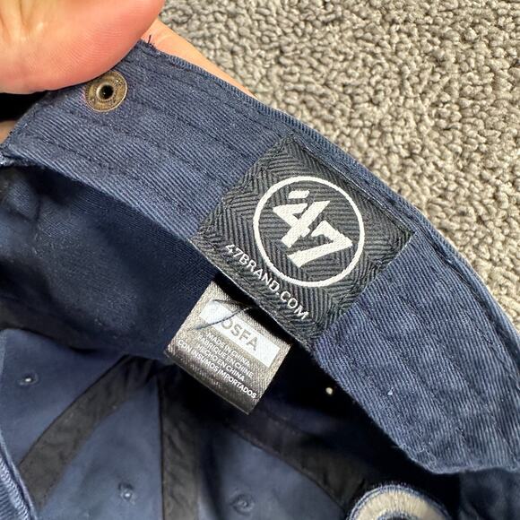 Chicago Cubs Hat Mens One Size Black Blue Strap Back Adjustable Cap '47 READ - Picture 9 of 9